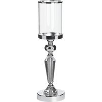 Chandelier de 41 cm de Hauteur en Verre Crystalisé et Métal Argenté Brillant au Style Glamour pour Salon Moderne Beliani
