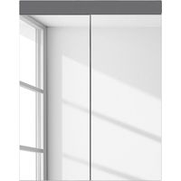 Armario de baño - TRENDTEAM - Amanda - 2 puertas espejo - Gris - 60x17x77cm