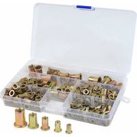 Ahlsen 165-teiliges M3/M4/M5/M6/M8-Set mit vernieteten Muttern aus verzinktem Kohlenstoffstahl