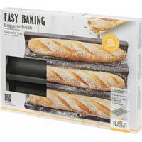 Perforierte Backplatte - BIRKMANN - EASY BAKING - Kohlenstoffstahl - Antihaftbeschichtet - Für 3 Baguettes - 39,5 x 29,5 x 4,5 cm