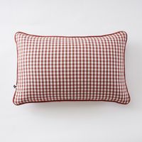 Coussin déhoussable avec passepoil Tissé teint "Vickie" toutes dimensions "Gaze de Coton" l'Effet Papillon - Vickie Terracotta - - Vickie Terracotta - Coussin garni 40 x 60 cm