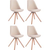 Set di 4 sedie per visitatori Toulouse Fabric Square crema natura
