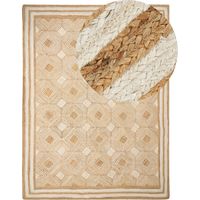 Alfombra de yute tejida a mano en estilo boho natural 300 x 400 cm beige Mengen