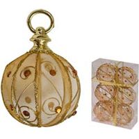 SFERE TONDE IN RETE COLORE ORO ø mm.60 in conf. pz.6 I RE MAGI