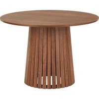 Mesa de comedor redonda de madera oscura 110cm estilo escandinavo LIV