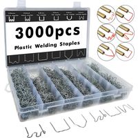Lot de 3000 agrafes de soudure en plastique, 6 types d'agrafes à chaud pour décoration, réparation automobile, modélisation architecturale, fabrication de jouets, etc.