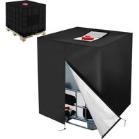 IBC-Wassertankabdeckung (1000 l), Regenwasserbehälterabdeckung mit Reißverschluss, winddicht, UV-beständig, reißfest (420D)