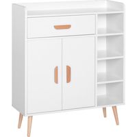 HOMCOM Aparador Buffet Armario Gabinete Consola Mueble Multiusos de Comedor Salón Baño Pasillo 80x29.5x96cm