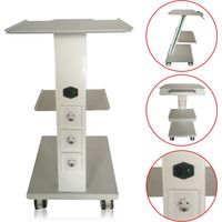 Beauty Salon Trolley Stand, Multifunctional Mobile Hand Cart, Three-Layer Multifunctional Dental Trolley, Tooth Trolley with Silent Foot Brakes, White