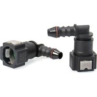 2er-Set Kraftstoffschlauchverbinder für Autos, Benzinschlauchanschluss, 90-Grad-Schnellverbinder, Kunststoff 7,89 mm ID6-Anschluss