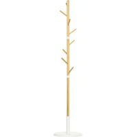 Porte-manteau moderne pour entrée, avec 8 crochets pour vêtements et sacs, style arbre, Ø 37,8 x 175,6 cm, naturel