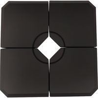 Lot de 4 pieds noirs 100x100x9,5 cm avec lestage eau 80 kg ou sable 120 kg, accessoire design sobre pour stabilisation pratique et résistant