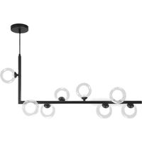 Pendant Lamp TOOLIGHT APP754-8CP Metal Industrial Glass Black 8-light points G9 9,5x120x36-100cm