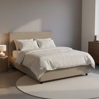 Talamo Italia Lit carré et demi Artemisia, Lit conteneur avec revêtement en cuir écologique, 100% Made in Italy, Ouverture frontale, convient pour matelas Cm 120x190, Tourterelle, avec emballage renfo