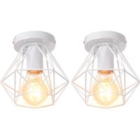 2PCS-Ø16CM Plafones Vintage Moderna Plafones De Hierro De Metal, Plafones Interior Blanca Retro Para Sala De Estar Dormitorio Pasillo Restaurante