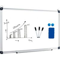 Costway – Tableau blanc effaçable magnétique 90x60 cm – Cadre aluminium – 2 aimants, 3 stylos, effaçable à sec – Installation horizontale/verticale