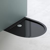 Mai & Mai Piatto Doccia Quadrata 100x100x4 cm in Acrilico Nero FARO4 con Piletta di Scarico AL02, Base Doccia Resistente, Design Moderno