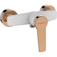 Robinet douche avec mitigeur à levier simple mural Blanc/Or Rose