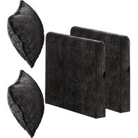 Cloud Sofa Armrests only, Modern Sectional Couch, for Living Room Bedroom and Apartment, Comfy Double Layer Upholstered Seat Cushion, Breathable Chenille Fabric, Black