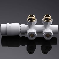 doporro Valvola di Collegamento di Design per Radiatori con Termostato Bianco Attacco Centrale 187 mm