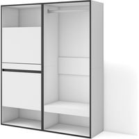 Skraut Home - Meuble à Chaussures, Meuble Rangement Chaussures, 120x145x35 cm, Chambre à coucher, pièce, Vestiaire ouvert, Style moderne, Blanc