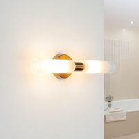 Spiegelleuchte Badezimmer 22 cm breit 2x G9 Metall Glas Wandleuchte Bad Bilderleuchte Wohnzimmer
