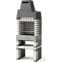 MOVELAR - Barbacoa de Obra Prefabricada de Leña y Carbón Modelo Cali Plus (Gris Beige - 76,5 x 58 x 215 cm) REF: 8889 - Cocina de Exterior con Chimenea para Jardín y Terraza
