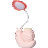 Lampe de bureau LED avec chargeur USB, porte-stylo et lumière douce pour enfants - Rose