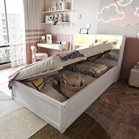 Bett Schlafbett mit Stauraum 90x200 Holz Weiß OKMYHOME