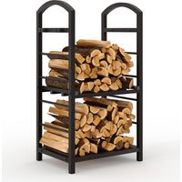 Meuble en bois en fer forgé pour le rangement du bois et la cheminée en argent