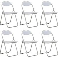 Chaises pliantes à manger lot de 6 blanc similicuir vidaXL