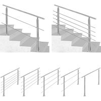SWANEW Riducia per corrimano in acciaio inossidabile per scale di parapetto del balcone con/senza montanti a croce (160 cm. 2 montanti incrociati)
