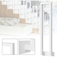 TolleTour 100 cm Forma de U Hierro fundido Blanco Barandilla con revestimiento en polvo Pasamanos Escalera Asidero Sujeción segura Montaje lateral