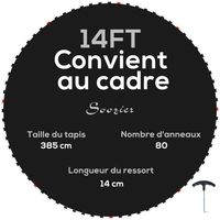 Pièces de rechange pour trampoline, compatibles avec les trampolines de Ø 4,3 m et sections de 14 cm.