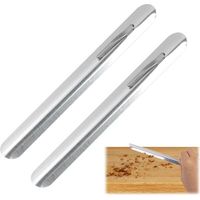 2 Pièces Ramasse miettes de Table INOX courbé, Ramasse miettes pour Nettoyer Facilement Votre Nappe, Pratique Ramasse-miettes de restaurant pour serveurs, Accessoires Restaurant Manuel (Argent