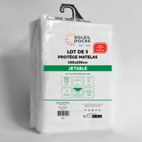 Lot de 5 protège matelas jetables 160x200 cm, par Soleil d'Ocre