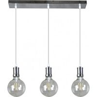 FABRILAMP Lampada Prisco 3xe27 Cromo/trasparente Lampadine incluse 24w 2700k 2550lm Regx64x12,5 Cm