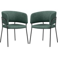 Sedie Cucina Imbottite Tessuto Effetto Velluto Acciaio Vert 57x53x73 cm