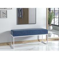 AX LIVING Sitz Bank Acciarolli 2 120 cm – Dunkelblau, weißes Metallgestell
