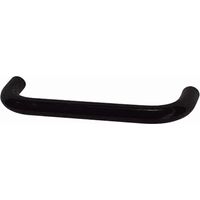 Griff aus schwarzem PVC-Draht, L.105mm, B.10mm, T.28mm, Achsabstand 96mm, 1 Stück mit Schrauben.