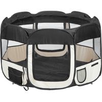 Enclos pour chiens en polyester 115 x 64 cm noir
