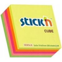 STICKN Notes selbstklebende Neonwürfel 50x50mm - Farbmix