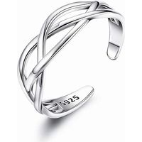 Bague en argent sterling 925 pour femme, bague de pouce vintage ajustable en argent massif, bague unisexe ajustable avec nœud celtique, bague d'orteil en argent pour homme, femme et fille, cadeau de N