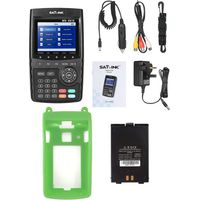 PACK Mesureur de Champ Satellite SATLINK WS 6916 HD DVB-S2+ Batterie supplémentaire + Coque Silicone Vert - Noir