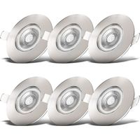 lot de 6 spots à encastrer nickel mat spéciales sdb dimmables