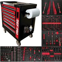 Defpro – Servante d'atelier roulante 7 tiroirs – Acier 6-7mm – Plan de travail inox – Charge maximale 150kg – 4 roues renforcées avec freins