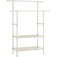 Songmics – Portant à vêtements double barre en métal avec étagère de rangement 2 niveaux – Charge 80 kg – Montage facile – RDR02WT