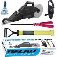 Delko – Pack de 5 outils du plaquiste – Banjo Zunder pour collage bandes à joint – Mélangeur Turbo et pompe à enduit inclus