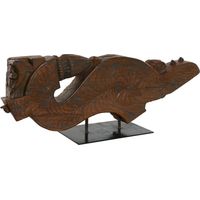 Sculpture touche terracotta élégante pour salon - Brun terracotta patiné à la main