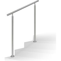 Relaxdays – Rampe d'escalier en inox 1,0 m – 2 poteaux – Fixation facile avec chevilles en métal – Résistante aux intempéries – Design brillant